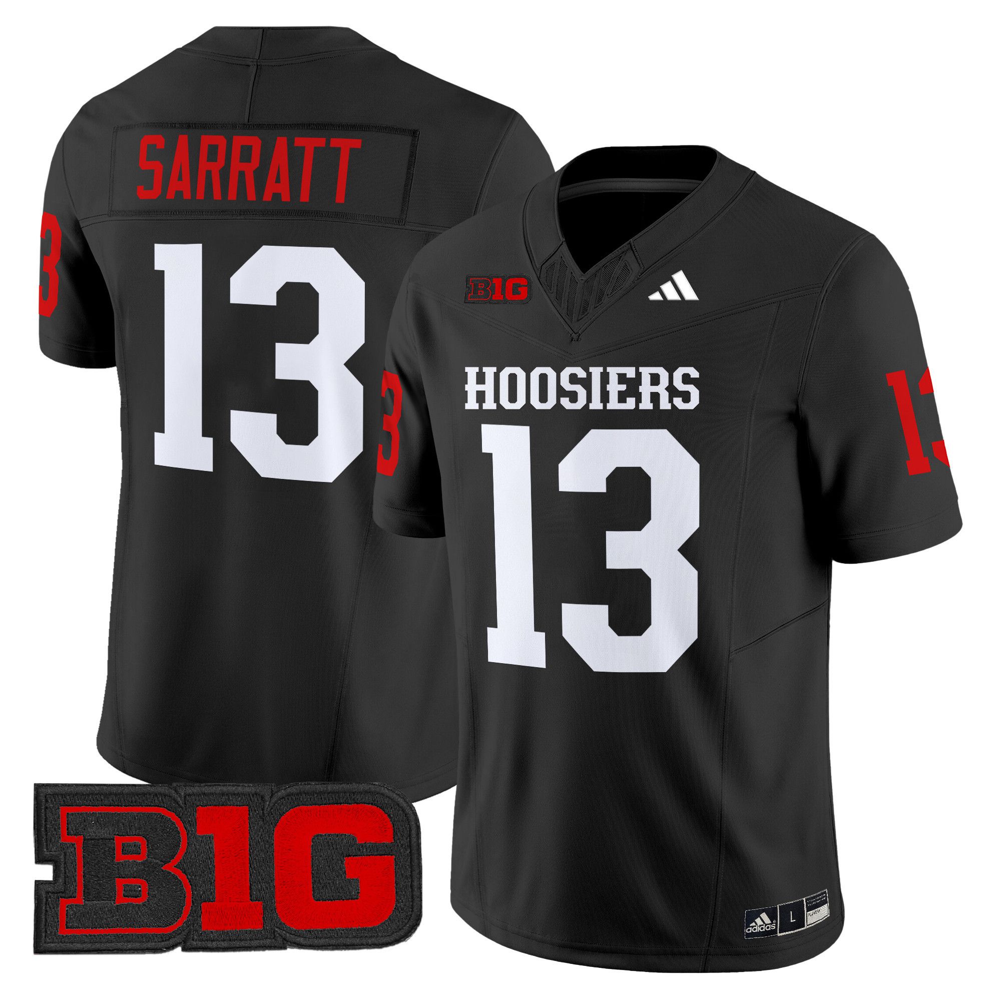 Men Indiana Hoosiers 13 Sarratt Black 2024 Vapor Limited NCAA Jersey style 1